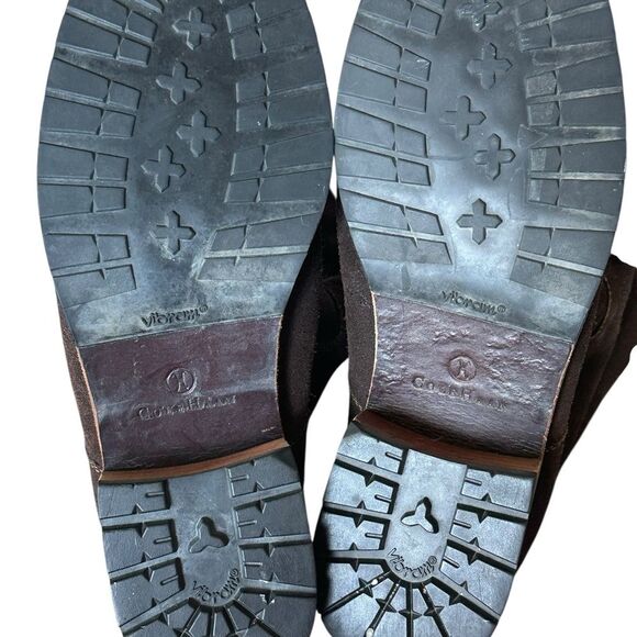 COLE HAAN Kody Tall Brown Suede Shearling lined Lug Boots Sz 8.5 - Picture 8 of 10